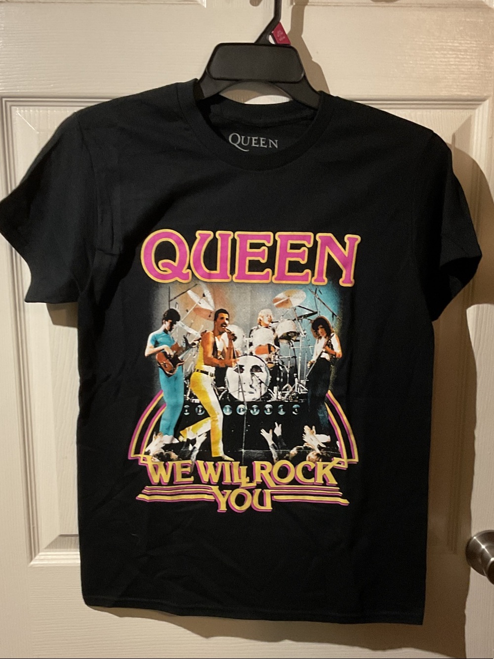 Queen 'We Will Rock You' Black Graphic Band Tee